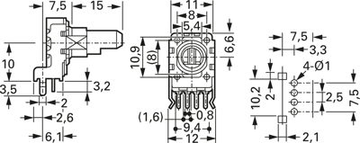 RK11 K112 100K LIN ALPS Potentiometer