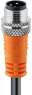 Sensor-Aktor Kabel, M8-Kabelstecker, gerade auf offenes Ende, 3-polig, 2 m, PVC, orange, 4 A, 11675