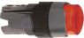 Drucktaster, beleuchtbar, tastend, Bund rund, rot, Frontring schwarz, Einbau-Ø 16 mm, ZB6AE4