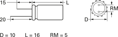 KSY108M016S1G5H15K Teapo Elektrolyt Kondensatoren Bild 2