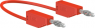Messleitung mit (4 mm Stecker, gefedert, gerade) auf (4 mm Stecker, gefedert, gerade), 500 mm, rot, PVC, 1,0 mm², CAT O