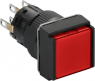Drucktaster, beleuchtbar, tastend, 2 Wechsler, Bund quadratisch, rot, Frontring schwarz, Einbau-Ø 16 mm, XB6ECW4B2P