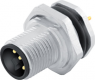 Einbaustecker, M12, 4-polig, THT, Schraubverriegelung, gerade, 09 0631 90 04