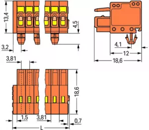 734-204/008-000 WAGO PCB Connection Systems