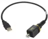 USB 2.0 Anschlussleitung, USB Stecker Typ A auf PushPull (V4) Typ B, 0.5 m, schwarz