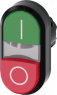 Doppeldrucktaster, beleuchtbar, tastend, Bund oval, grün/rot, Einbau-Ø 22.3 mm, 3SU1001-3BB42-0AK0