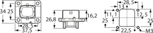 Gehäuseflansch, blau, für RJ45-Steckverbinder, Y-CONFLANGE-10