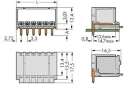 2091-1428/200-000/997-406 WAGO PCB Connection Systems Image 2