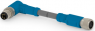 Sensor-Aktor Kabel, M8-Kabelstecker, abgewinkelt auf M8-Kabeldose, gerade, 4-polig, 0.5 m, PUR, grau, 3 A, T4062223004-001