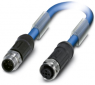 Sensor-Aktor Kabel, M12-Kabelstecker, gerade auf M12-Kabeldose, gerade, 3-polig, 20 m, PVC, blau, 4 A, 1419109