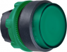 Drucktaster, beleuchtbar, tastend, Bund rund, grün, Frontring schwarz, Einbau-Ø 22 mm, ZB5AH33