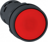 Drucktaster, unbeleuchtet, tastend, 1 Schließer + 1 Öffner, Bund rund, rot, Frontring schwarz, Einbau-Ø 22 mm, XB7NA45