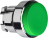 Drucktaster, unbeleuchtet, rastend, Bund rund, grün, Frontring silber, Einbau-Ø 22 mm, ZB4BH3