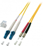 LWL-Patchkabel, DIN auf LC-Duplex, 0.5 m, OS2, Singlemode 9/125 µm