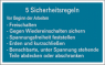 Hinweisschild, Text: "5 Sicherheitsregeln", (B) 200 mm, Kunststoff, 080.30-6-120X200-O