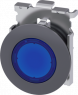 Drucktaster, beleuchtbar, Bund rund, blau, Einbau-Ø 30.5 mm, 3SU1061-0JA50-0AA0