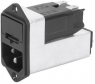 IEC-Stecker-C14, 50 bis 60 Hz, 1 A, 250 VAC, 10 mH, Flachstecker 4,8 mm, 4303.5031