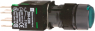 Drucktaster, beleuchtbar, rastend, 1 Schließer, Bund rund, grün, Frontring schwarz, Einbau-Ø 16 mm, XB6AF3B1B