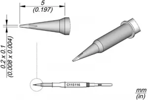 C115116 JBC Soldering tips, desoldering tips and hot air nozzles