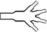Warmschrumpf-Kabelübergang, 4:1, Y-Form, S1 (13.2/6.6 mm), S2 (6.91/3.51 mm), 820058-000