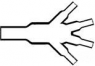 Warmschrumpf-Kabelübergang, 4:1, Y-Form, S1 (19.3/13.21 mm), S2 (9.7/6.91 mm), 982918-000