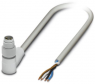 Sensor-Aktor Kabel, M8-Kabelstecker, abgewinkelt auf offenes Ende, 4-polig, 3 m, PP-EPDM, grau, 4 A, 1406843
