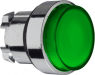 Drucktaster, beleuchtbar, rastend, Bund rund, grün, Frontring silber, Einbau-Ø 22 mm, ZB4BH33
