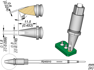 R245010 JBC Soldering tips, desoldering tips and hot air nozzles