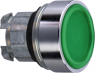 Drucktaster, unbeleuchtet, tastend, Bund rund, grün, Frontring silber, Einbau-Ø 22 mm, ZB4BA34