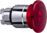 Drucktaster, beleuchtbar, tastend, Bund rund, rot, Frontring silber, Einbau-Ø 22 mm, ZB4BW443