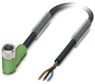 Sensor-Aktor Kabel, M8-Kabeldose, abgewinkelt auf offenes Ende, 3-polig, 3 m, PUR, schwarz, 4 A, 1669741
