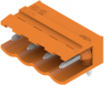 Stiftleiste, 4-polig, RM 5 mm, abgewinkelt, orange, 1571150000
