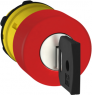 Drucktaster, unbeleuchtet, rastend, Bund rund, rot, Frontring schwarz, Einbau-Ø 22 mm, ZB5AS934