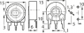 Schicht-Trimmpotentiometer, 250 kΩ, 0.25 W, THT, seitlich, PT 15 NH 250K