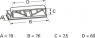 Befestigungssockel, Polyamid, lichtgrau, selbstklebend, (L x B x H) 76 x 19 x 7.5 mm