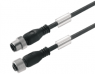 Sensor-Aktor Kabel, M12-Kabelstecker, gerade auf M12-Kabeldose, gerade, 3-polig, 5 m, PUR, schwarz, 4 A, 9457230500