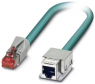 Netzwerkkabel, RJ45-Stecker, gerade auf RJ45-Buchse, gerade, Cat 6, S/FTP, PUR, 2 m, blau