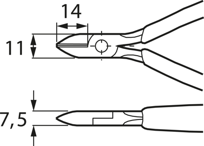 77 32 120 H ESD Knipex Seitenschneider, Vornschneider Bild 2