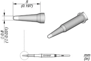 C115107 JBC Soldering tips, desoldering tips and hot air nozzles