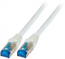 Patchkabel, RJ45-Stecker, gerade auf RJ45-Stecker, gerade, Cat 6A, S/FTP, PVC, 2 m, grau