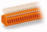 Leiterplattenklemme, 7-polig, RM 2.54 mm, 0,08-0,5 mm², 6 A, Käfigklemme, orange, 233-507