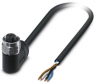 Sensor-Aktor Kabel, M12-Kabeldose, abgewinkelt auf offenes Ende, 4-polig, 10 m, PE-X, schwarz, 4 A, 1407970