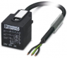 Sensor-Aktor Kabel, Ventilsteckverbinder DIN form A auf offenes Ende, 3-polig, 5 m, PVC, schwarz, 2 A, 1415918