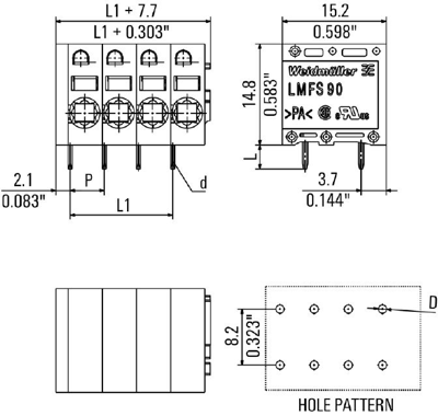 1332050000 Weidmüller Leiterplattenklemmen Bild 3