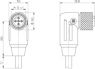 Sensor-Aktor Kabel, M12-Kabelstecker, gerade auf M12-Kabeldose, abgewinkelt, 5-polig, 1 m, PUR, schwarz, 107657