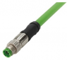 Sensor-Aktor Kabel, M8-Kabelstecker, gerade auf offenes Ende, 4-polig, 1.5 m, PVC, grün, 2134C700405015