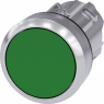 Drucktaster, unbeleuchtet, tastend, Bund rund, grün, Einbau-Ø 22.3 mm, 3SU1050-0AB40-0AA0