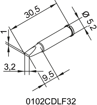 0102CDLF32/10 Ersa Lötspitzen, Entlötspitzen und Heißluftdüsen Bild 2