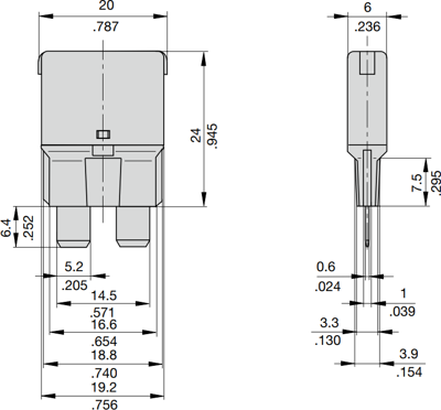 1610-92-25A E-T-A KFZ Flachsicherungen Bild 2