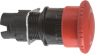 Drucktaster, unbeleuchtet, Bund rund, rot, Frontring schwarz, Einbau-Ø 16 mm, ZB6AS834